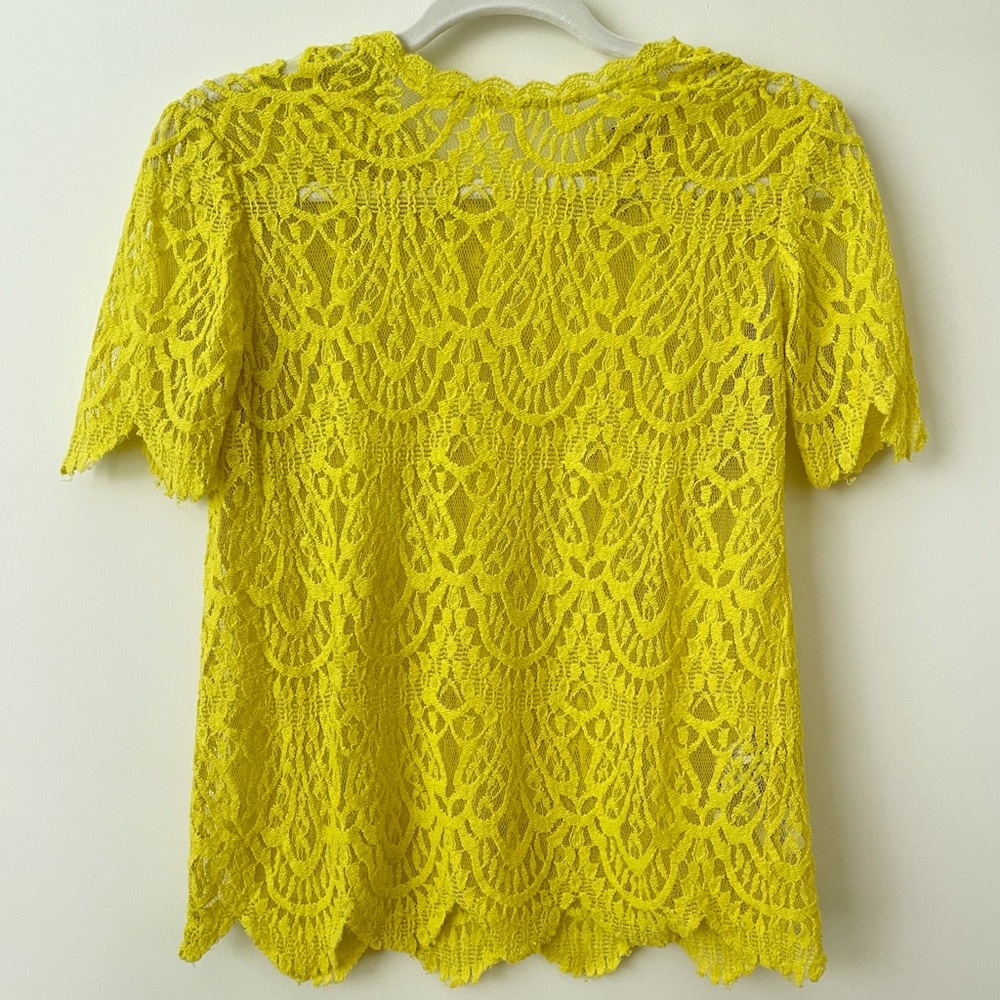 ZARA Yellow Lace Top